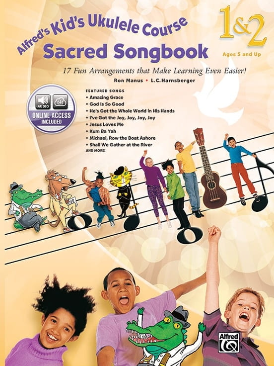 Alfred's Kid's Ukulele Course Sacred Songbook 1 & 2 - Ron Manus, L. C. Harnsberger (+ audio online) - śpiewnik z piosenkami - uzupełnienie podręcznika