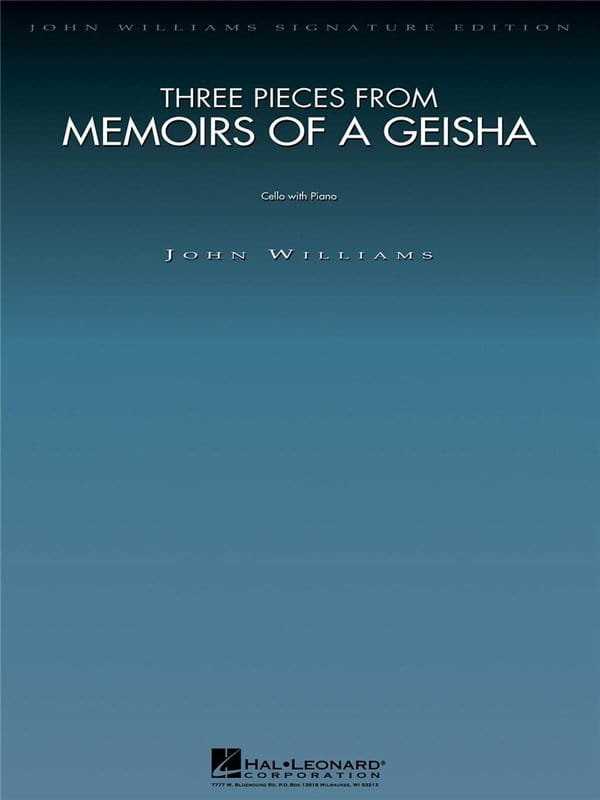 John Williams: Three Pieces from Memoirs of a Geisha for Cello and Piano - 3 utwory z filmu Wyznania gejszy - nuty na wiolonczelę z fortepianem