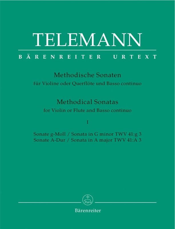 Georg Philipp Telemann: Methodical Sonatas for Violin or Flute and Basso continuo Volume 1 - 12 sonat metodycznych (1-2) - nuty na skrzypce lub flet p
