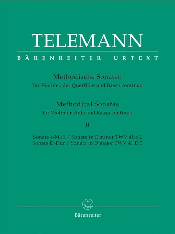 Georg Philipp Telemann: Methodical Sonatas for Violin or Flute and Basso continuo Volume 2 - 12 sonat metodycznych (3-4) - nuty na skrzypce lub flet p