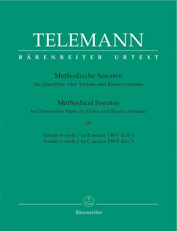 Georg Philipp Telemann: Methodical Sonatas for Violin or Flute and Basso continuo Volume 4 - 12 sonat metodycznych (7-8) - nuty na skrzypce lub flet p