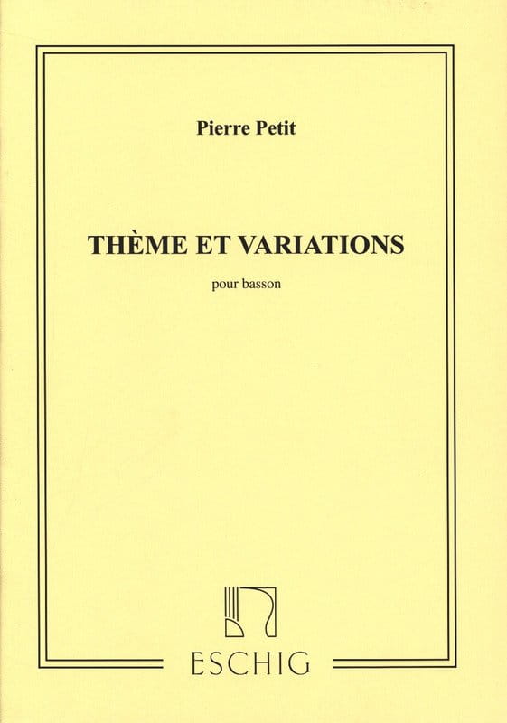 Pierre Petit: Theme et variations pour basson - nuty na fagot
