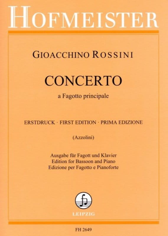 Gioachino Rossini: Concerto a Fagotto principale - nuty na fagot z fortepianem