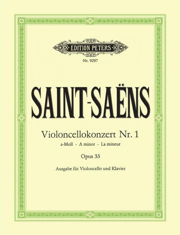 Camille Saint-Saëns: Koncert wiolonczelowy a-moll nr 1 op. 33 - nuty na wiolonczelę i fortepian