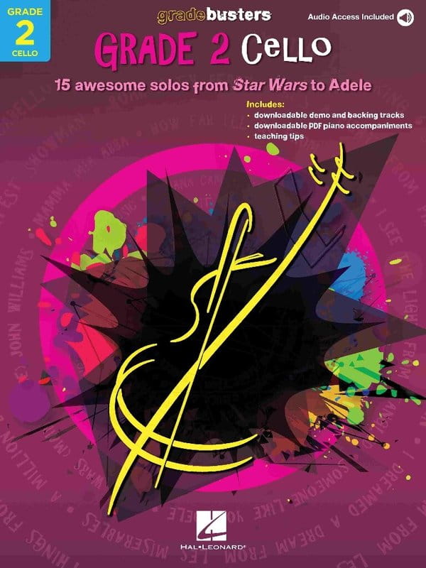 Gradebusters: Grade 2 Cello - 15 awesome solos from Star Wars to Adele (+ audio online) - nuty na wiolonczelę z fortepianem