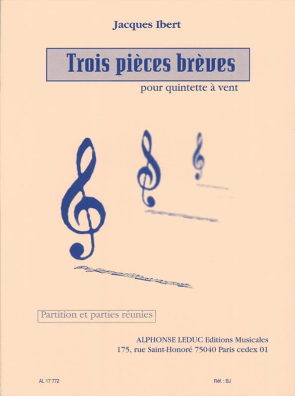 Jacques Ibert: Trois pieces breves pour quintette a vent - nuty na kwintet stroikowy