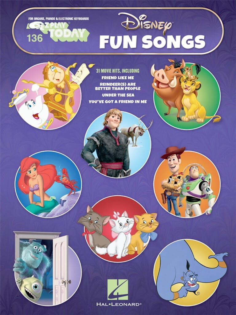 E-Z Play Today Volume 136: Disney Fun Songs - łatwe nuty literowe na keyboard