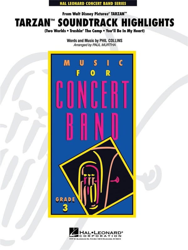 Music for Concert Band: Phil Collins - Tarzan Soundtrack Highlights (Score & Parts) - nuty na młodzieżową orkiestrę dętą