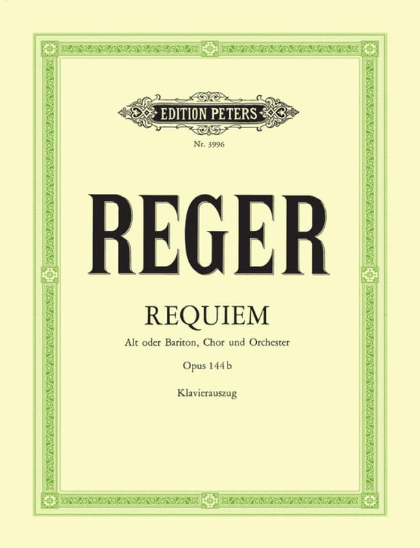 Max Reger: Requiem op. 144b fur Alt oder Bariton, Chor und Orchester - nuty na głos alt lub baryton, chór i fortepian