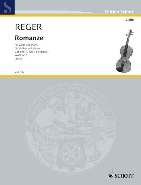 Max Reger: Romanze G-dur WoO II/10 for Violin and Piano - Romance - nuty na skrzypce z fortepianem