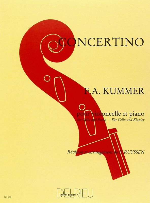 Friedrich August Kummer: Concertino pour Violoncelle et Piano - Concertino C-dur - nuty na wiolonczelę i fortepian