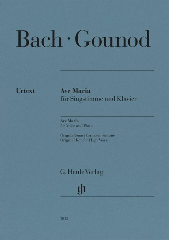 Jan Sebastian Bach, Charles Gounod: Ave Maria - Original Key for High Voice - nuty na głos wysoki i fortepian