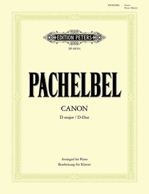 Johann Pachelbel: Canon in D major - kanon D-dur - nuty na fortepian