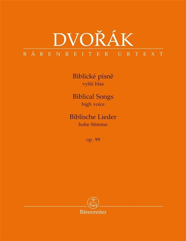 Antonin Dvorak: Biblicke pisne - Biblical Songs op. 99 for High Voice - Pieśni biblijne - nuty na głos wysoki z fortepianem