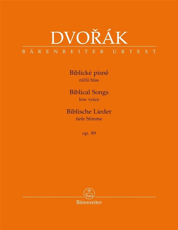 Antonin Dvorak: Biblicke pisne - Biblical Songs op. 99 for Low Voice - Pieśni biblijne - nuty na głos niski z fortepianem