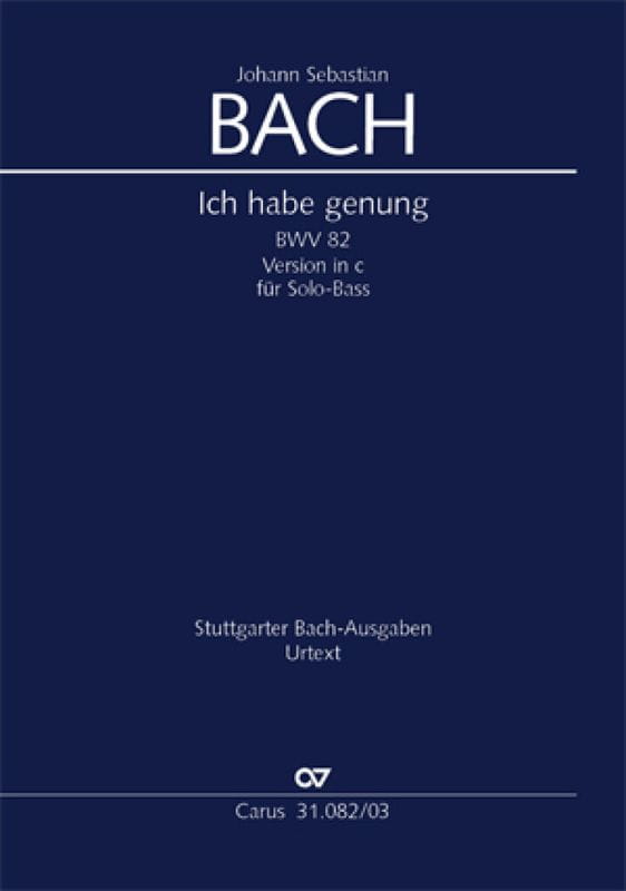 Jan Sebastian Bach: Ich habe genug BWV 82 fur Bass und Klavier c-moll - kantata - nuty na głos bas z fortepianem