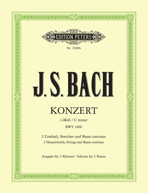 Jan Sebastian Bach: Konzert c-moll fur 2 Cembali, Streicher und Basso continuo BWV 1060 - transkrypcja na dwa fortepiany