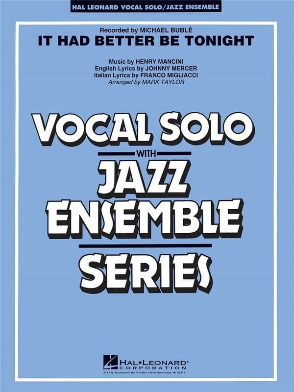 Henry Mancini: It Had Better Be Tonight - Mark Taylor - nuty na głos solowy i orkiestrę jazzową big band
