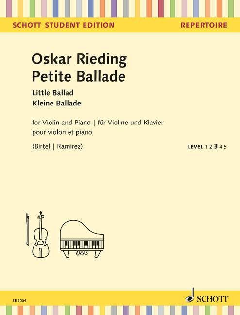 Oskar Rieding: Petite Ballade - mała ballada - nuty na skrzypce i fortepian