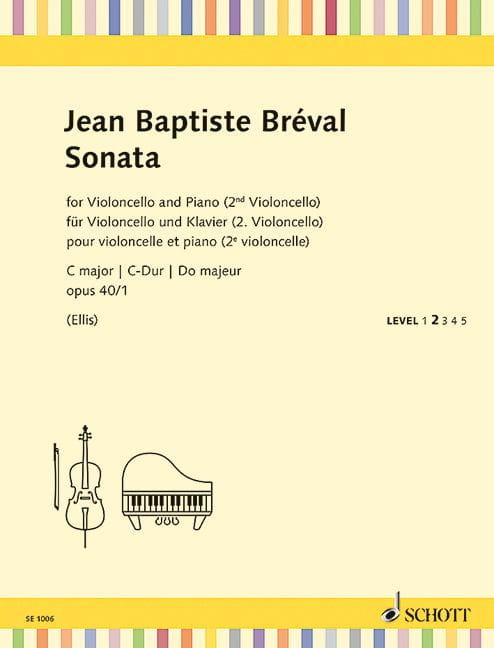 Jean Baptiste Breval: Sonata C-dur op. 40 nr 1 - nuty na wiolonczelę z fortepianem lub drugą wiolonczelę