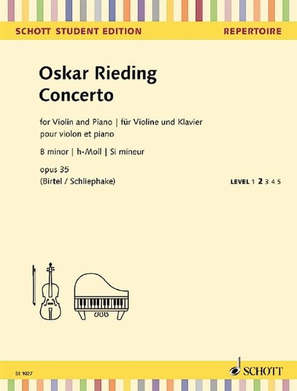Oskar Rieding: Concerto h-moll op. 35 - koncert skrzypcowy - nuty na skrzypce i fortepian