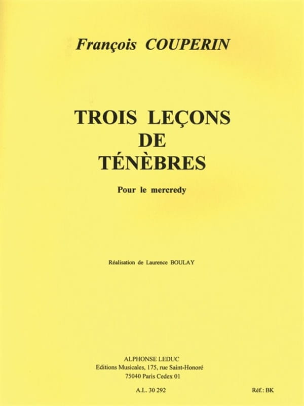 Francois Couperin: Trois Lecons de Tenebres - Trzy Ciemne Jutrznie - nuty na głos i organy