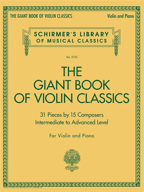 Giant Book of Violin Classics - 31 utworów 15 kompozytorów - nuty na skrzypce i fortepian