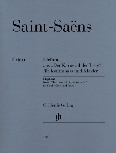 Camille Saint-Saens: Elephant from The Carnival of the Animals for Double Bass and Piano - Słoń - Karnawał zwierząt - nuty na kontrabas i fortepian