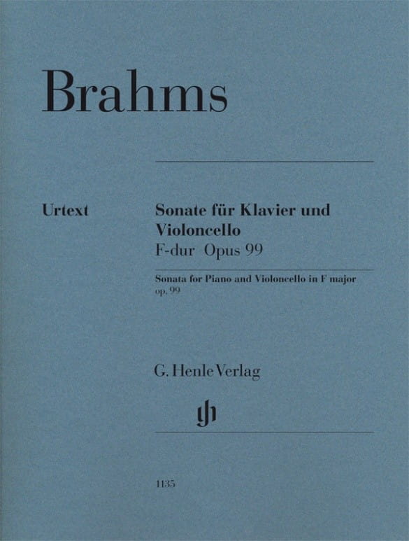 Johannes Brahms: Sonata for Piano and Violoncello in F major op. 99 - sonata wiolonczelowa F-Dur - nuty na wiolonczelę i fortepian