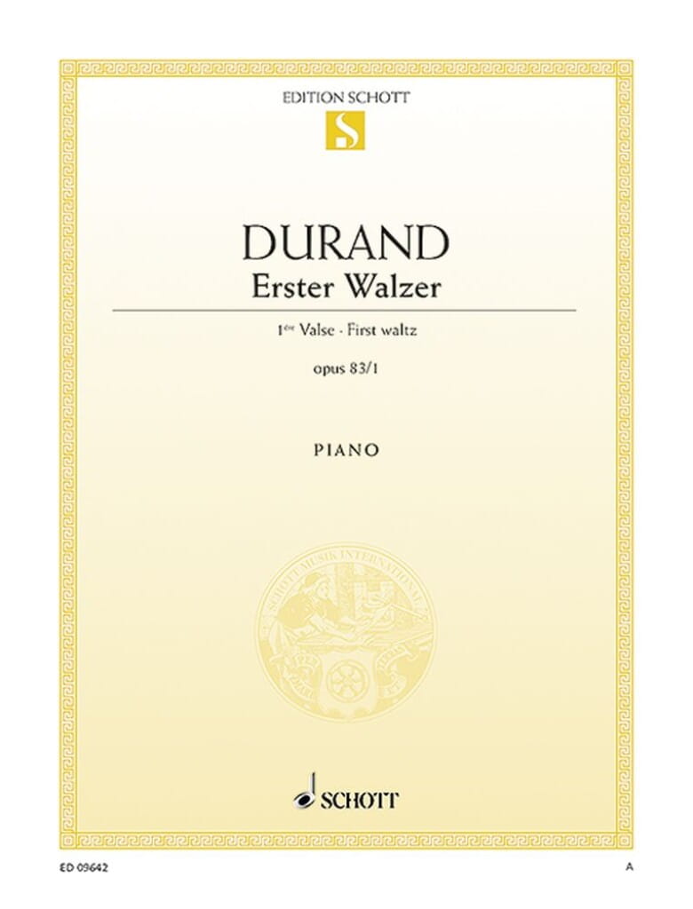 Auguste Durand: Premiere Valse - Erster Walzer D-dur op. 83 nr 1 - pierwszy walc - nuty na fortepian