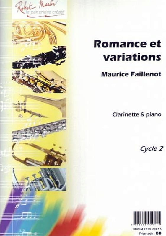 Maurice Faillenot: Romance et variations pour clarinette & piano - nuty na klarnet z fortepianem