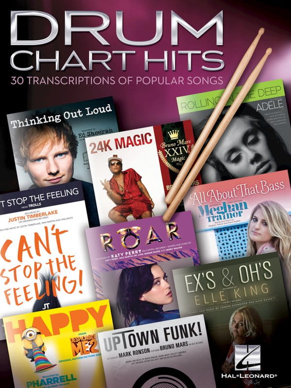 Drum Chart Hits - 30 popularnych piosenek - nuty na perkusję