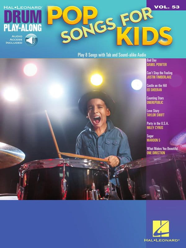 Drum Play-Along Volume 53: Pop Songs for Kids (+ audio online) - nuty na perkusję dla dzieci