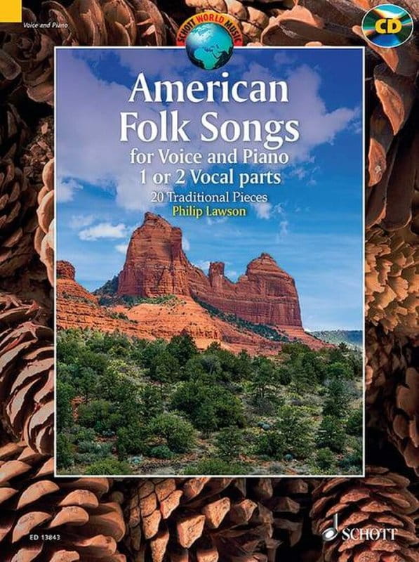 American Folk Songs - 20 tradycyjnych pieśni amerykańskich - Philip Lawson (+ płyta CD) - nuty na 1 lub 2 głosy z fortepianem