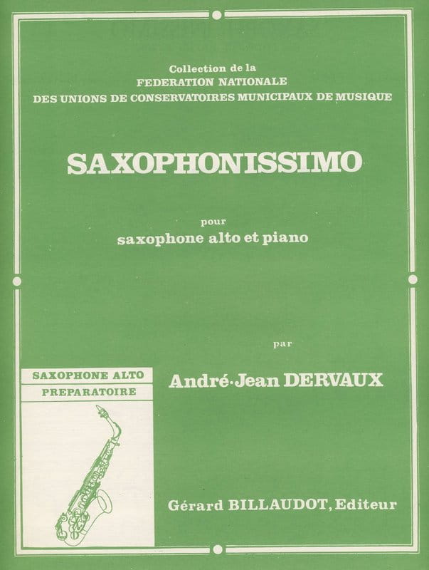 Andre Jean Dervaux: Saxophonissimo pour saxophone alto et piano - nuty na saksofon altowy i fortepian