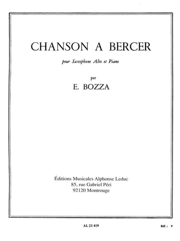 Eugene Bozza: Chanson a Bercer pour saxophone alto et piano - nuty na saksofon altowy i fortepian