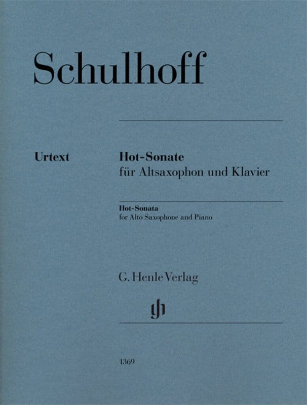Erwin Schulhoff: Hot-Sonate - Hot-Sonata for alto saxophone and piano - nuty na saksofon altowy i fortepian