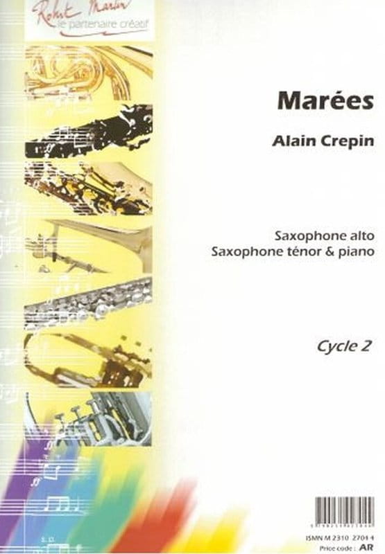 Alain Crepin: Marees pour saxophone alto ou tenor et piano - nuty na saksofon i fortepian
