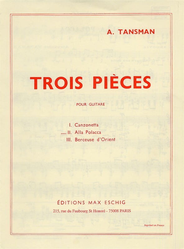 Alexandre Tansman: Trois pieces pour guitar - 2. Alla Polacca - nuty na gitarę klasyczną