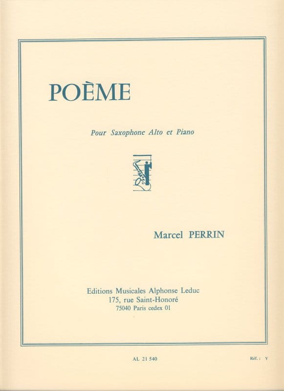 Marcel Perrin - Poeme - nuty na saksofon altowy z fortepianem