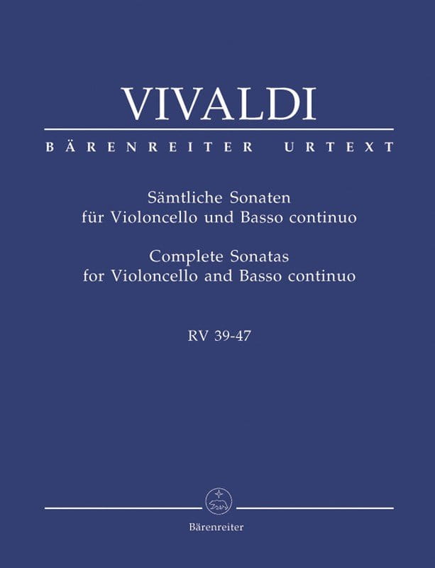Antonio Vivaldi - Complete Sonatas for Violoncello and Basso continuo RV 39-47 - 9 sonat - nuty na wiolonczelę z fortepianem
