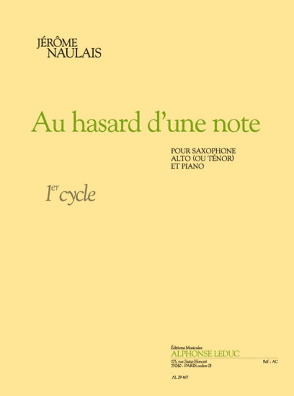 Jerome Naulais: Au hasard d'une note - nuty na saksofon altowy i fortepian