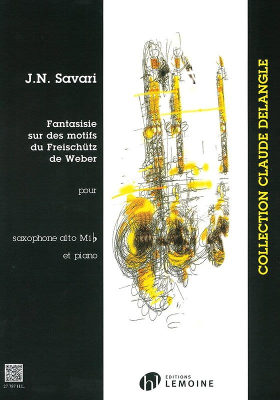 Jerome Savari: Fantaisie sur des motifs de Freischutz de Weber - nuty na saksofon altowy i fortepian