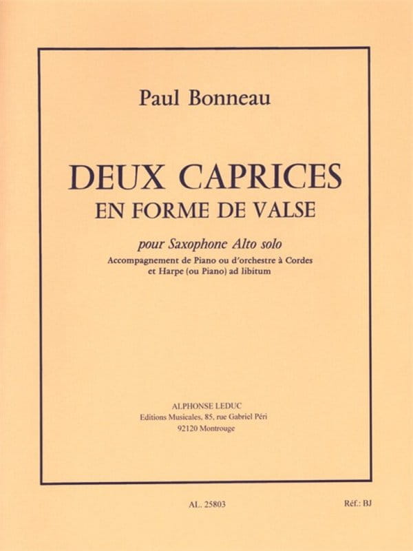 Paul Bonneau: Deux Caprices en forme de Valse - nuty na saksofon altowy i fortepian
