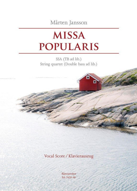 Marten Jansson: Missa Popularis - nuty na chór SSA(TB) i kwartet smyczkowy - wyciąg fortepianowy