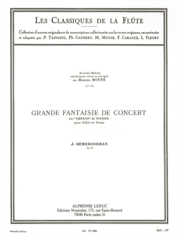 Jules Demersseman: Grande Fantaisie de Concert sur Oberon de Weber op. 52 pour flute et piano - nuty na flet poprzeczny z fortepianem