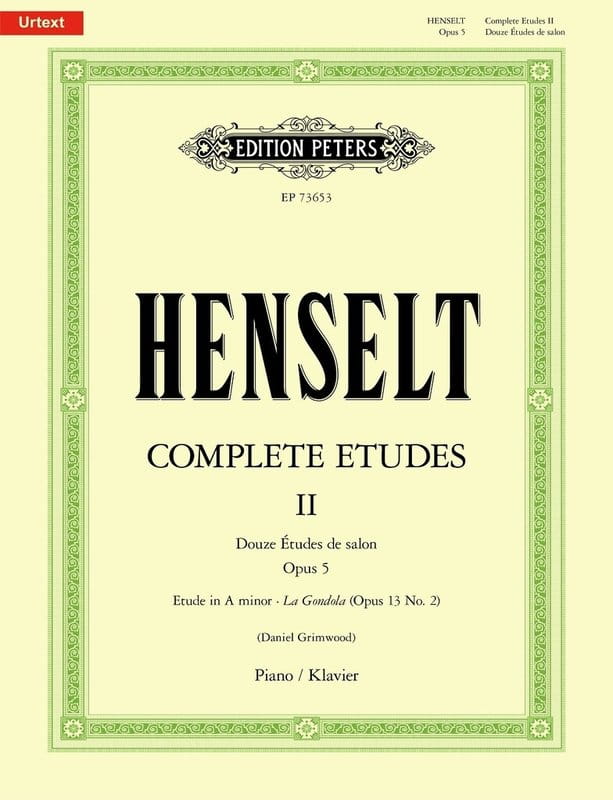 Adolph von Henselt: Complete Etudes 2 - etiudy op. 5 - Daniel Grimwood - nuty na fortepian