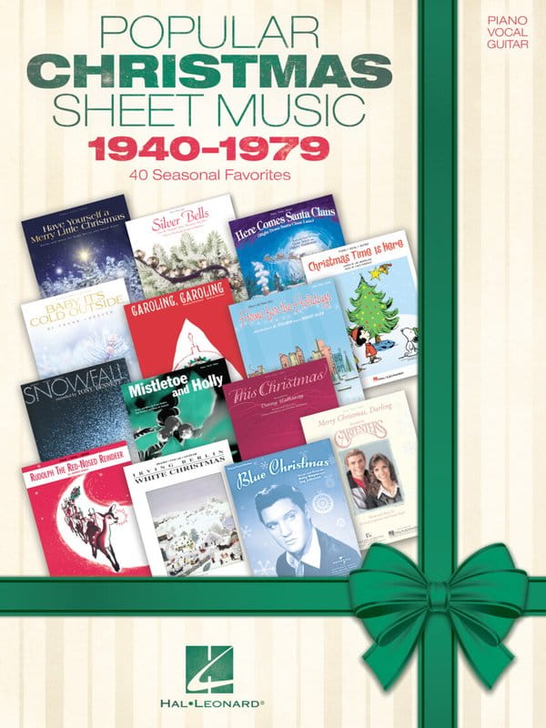 Popular Christmas Sheet Music: 1940-1979 - 40 świątecznych przebojów - melodia, nuty na fortepian, akordy i słowa piosenek