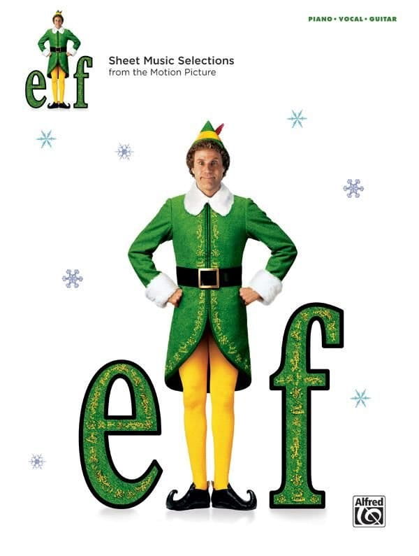 Elf (PVG) - 12 piosenek z filmu - linia melodyczna, nuty na fortepian, akordy gitarowe i słowa