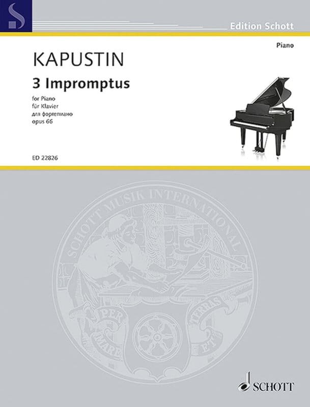 Nikołaj Kapustin: 3 Impromptus op. 66 for piano - trzy impromptu - nuty na fortepian